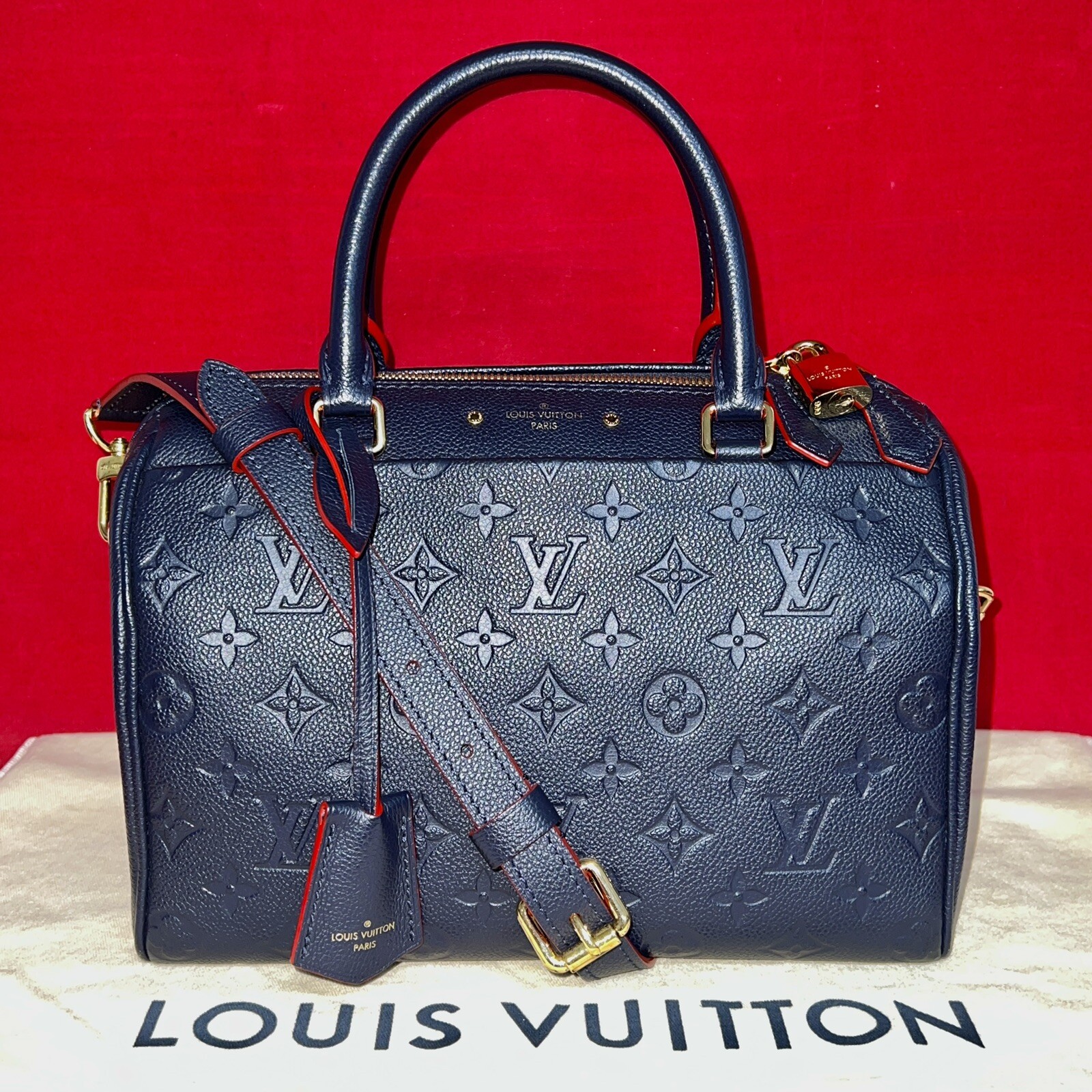 Louis Vuitton M43501 Speedy 25 Bandouliere Empreinte Leder Marine 