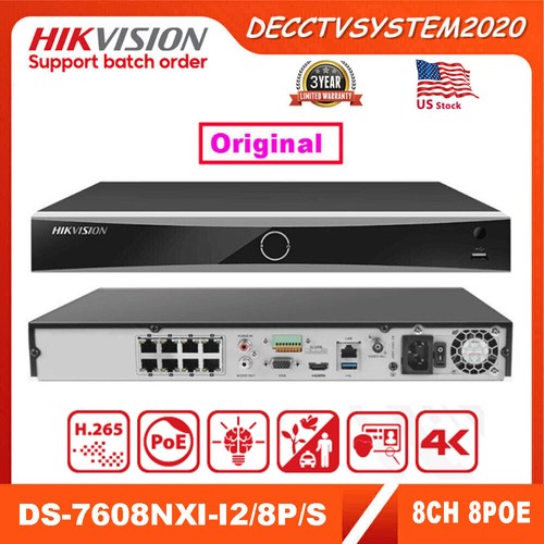 HIK Original DS-7608NXI-I2/8P/S 8CH 8POE AcuSense NVR Facial Recognition
