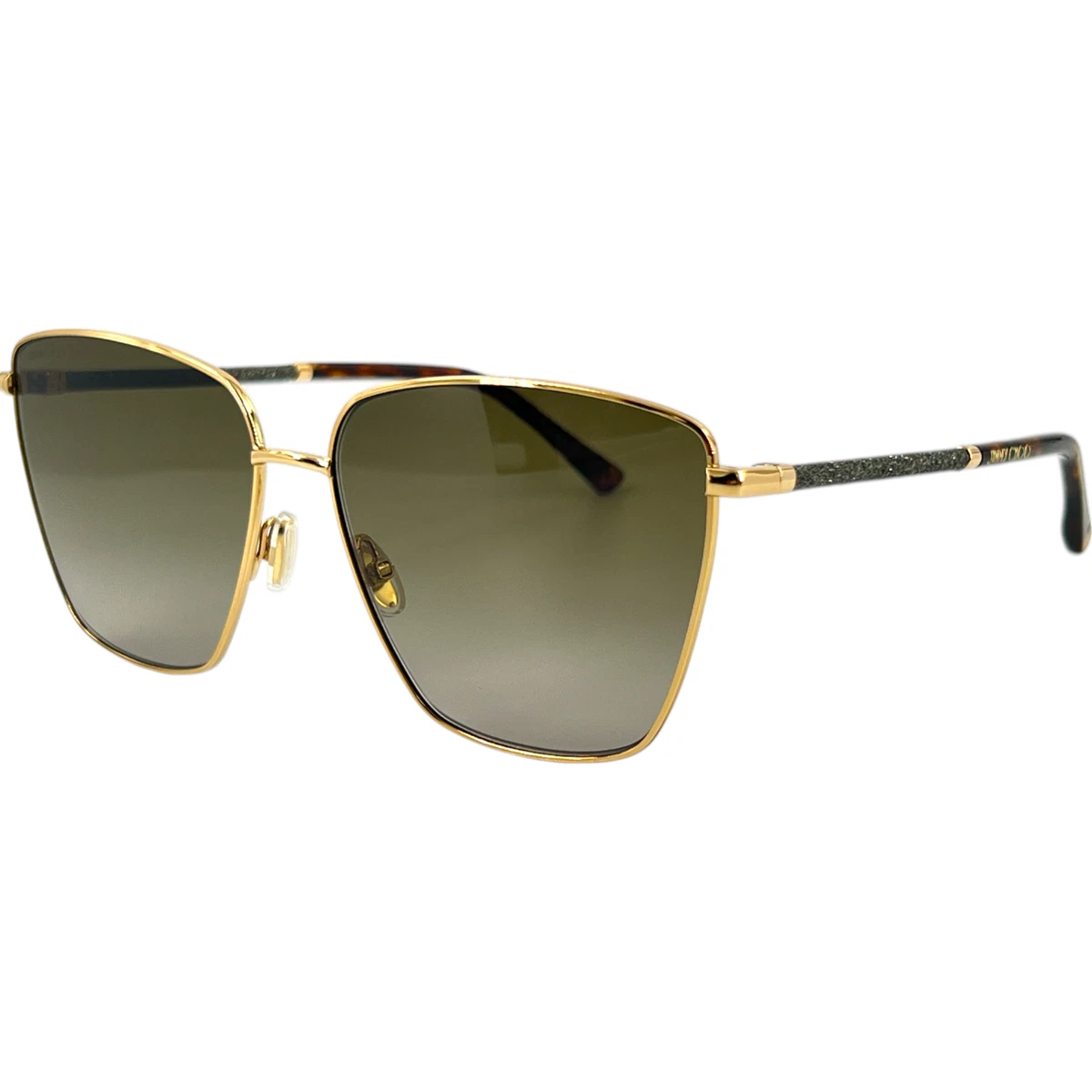 JIMMY CHOO EYEWEAR Crystal-Embellished Square Gold Frame Sunglasses NEW KRISTAL0JC4001BE3006_027447_FR  main image 4