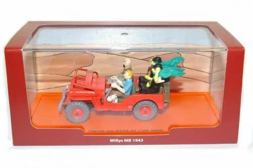 Car Vehicle JEEP WILLYS MB 1943 HERGE TINTIN AU PAYS DE L'OR NOIR BOX Diecast
