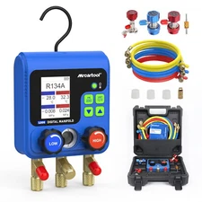 Refrigeration Manifold Gauge HVAC Gauges Digital Vacuum Pressure Temp Tester US