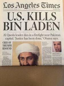 Osama Bin Laden Dead La Times Newspaper May 2 11 Ebay