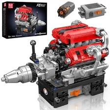 Mould King 10204 V8 Engine Motor Model Building Block Toy Gift MOC Collector