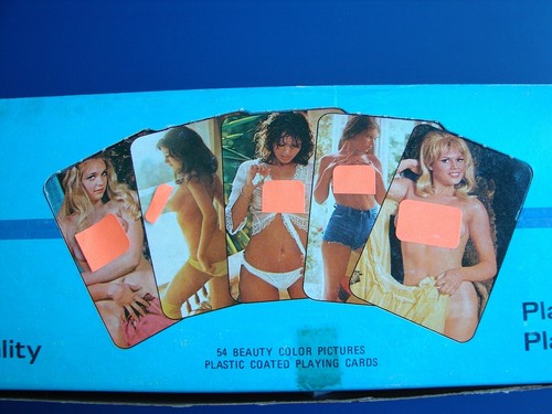 VTG 1969 Smiling Brand Novelty Nude Woman Adult Playing Cards Empty Display Box - Picture 3 of 18