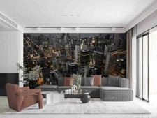 3D City Night View Wallpaper Wall Mural Removable Self-adhesive Sticker1676