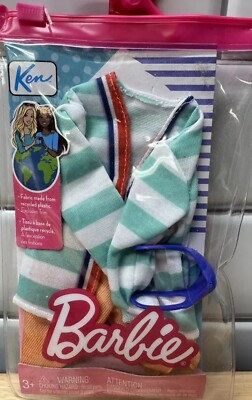 Barbie Ken Doll Clothing Fashion Pack Striped Sweater Long Khaki Shorts Mask NEW