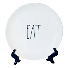 Rae Dunn Magenta FARMHOUSE EAT Artisan White Black Appetizer Plate(s) NEW