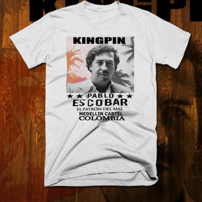 Hip Hop t-shirt Pablo Escobar Cartel Mob Boss Street Hustle mobbin Gangster 