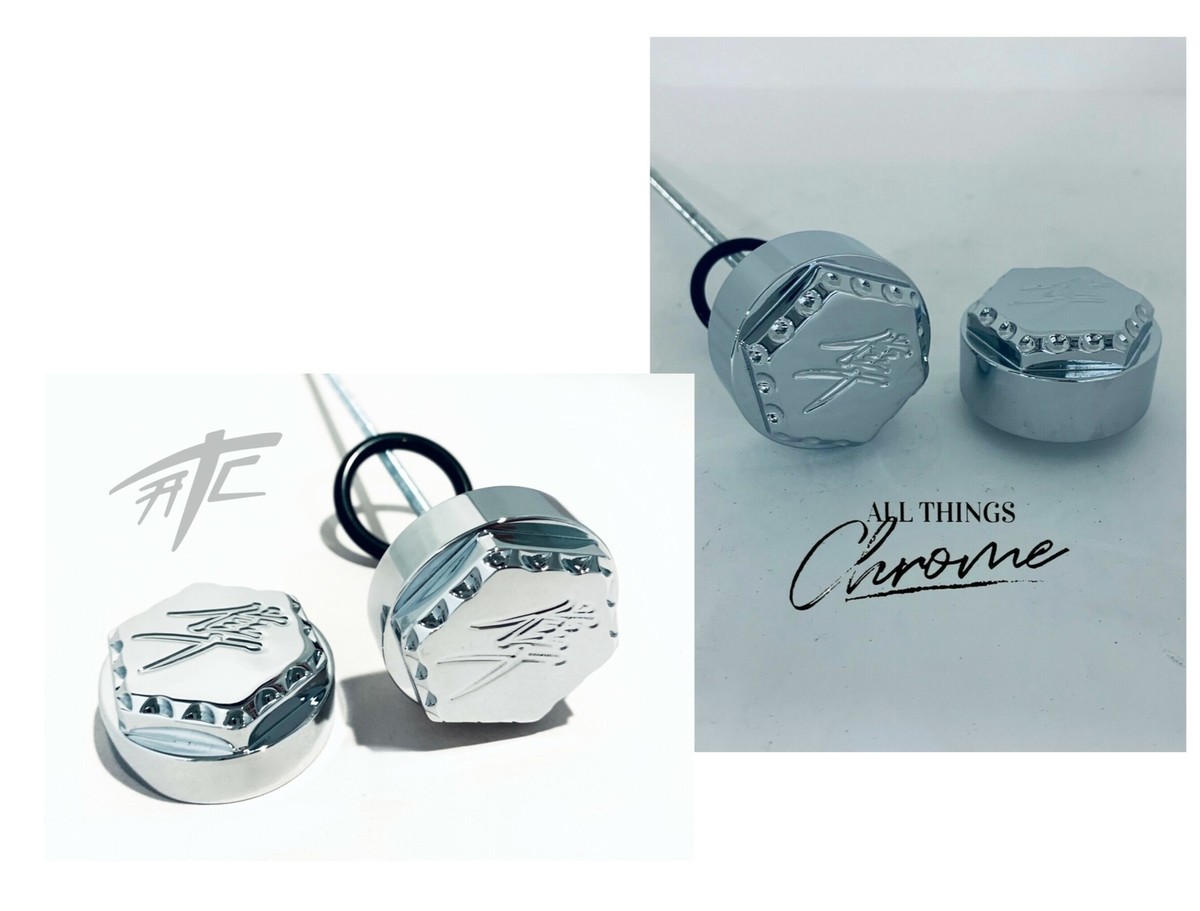 HAYABUSA CHROME DIAMOND CUT HEX KANJI FRONT/REAR AXLE CAPS 99-22