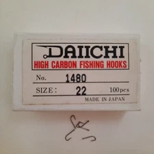 100 DAIICHI Size 22 #1140 Hooks straight eye Dry Fly Tying Hook Limerick Bend