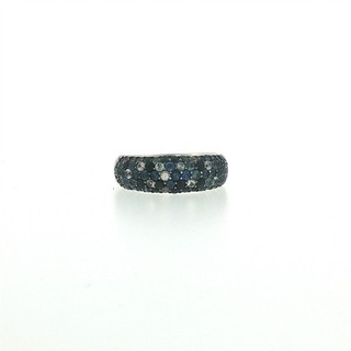 VINTAGE DESIGNER EFFY BLUE WHITE SAPPHIRE SPLASH RING STERLING SILVER SZ 10.5