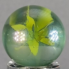 Vintage Iridescent 6 Vein Cat's Eye Marble .58 Inches Near-Mint Condition