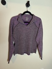 Mountain Hardwear Women  s Purple Wool Blend Long Sleeve Thumb Holes Size M