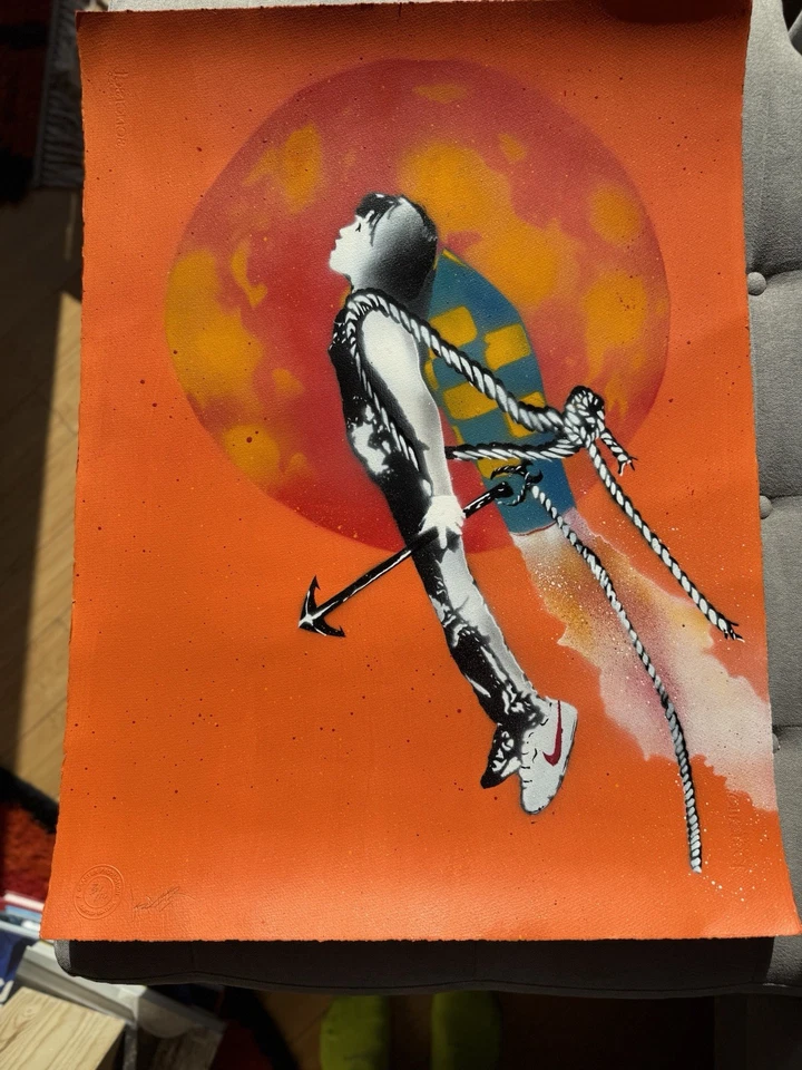 Arte Contemporáneo Moderno Original GRAFTER “Shoot The Moon” Foto 2 de 2
