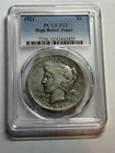 1921 PEACE SILVER DOLLAR PCGS F12 NICE ORIGINAL HIGH RELIEF KEY DATE