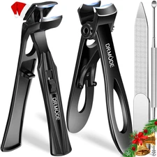 Toenail Clippers for Thick Toenails for Seniors, Angled Head Long Handled Toe Na