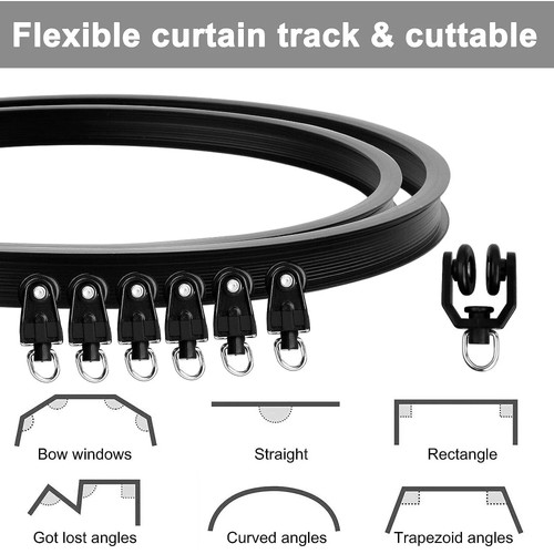 Gardinenschiene Biegbar Top / Seitlich montiert Montage Vorhangschiene Flexibel - Bild 4 von 14