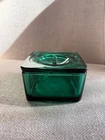 Vtg 1930’s Jeanette Glass Refrigerator Dish Ultramarine  w/ Lid Square HTF