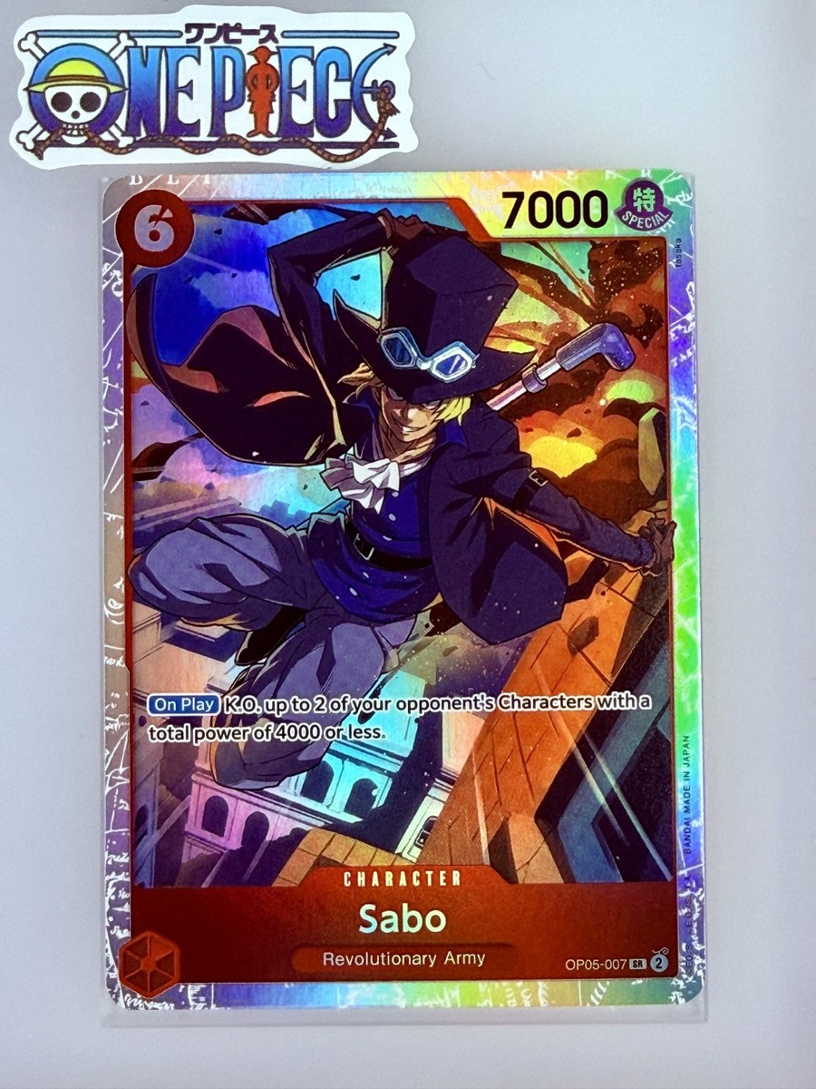One Piece Card Game🏴‍☠️COLOR: RED OP05-007 SABO SR FOIL NM TCG