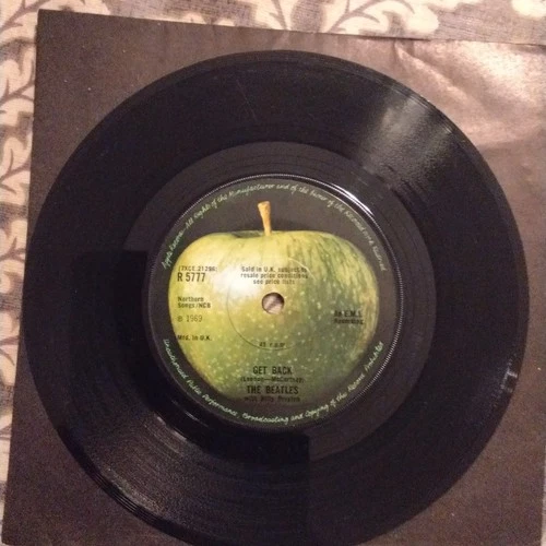 THE BEATLES with BILLY PRESTON "GET BACK" 45 RPM VINYL SINGLE 1969