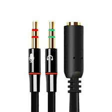 Headphone Microphone Audio Converter Splitter for Computer 3.5Mm Female to 2 Dua