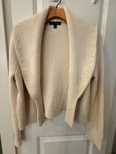 Womens Banana Republic Cream Cardigan Sweater Open Front Size Small