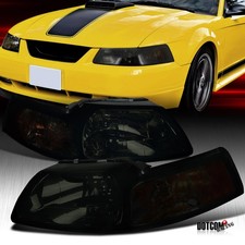 Headlights Fit 1999-2004 Ford Mustang Gt Svt Cobra Smoke Lamps Leftright 99-04