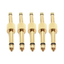 5PCS New 6.35 Male to Male Gold Plated audio adapter With a length of 75mm