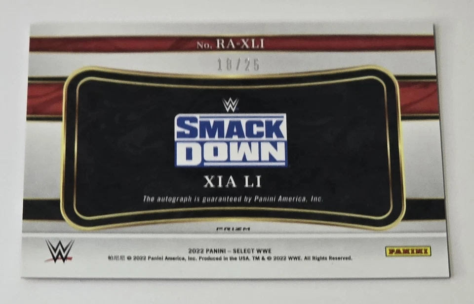 2022 Panini Select WWE Ringside #RA-XLI Xia LI #18/25 Tie-Dye Prizm Auto - Image 2 of 2