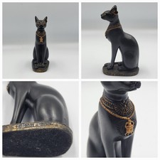 VINTAGE 2001 EGYPTIAN BASTET BLACK CAT 5.5" RESIN FIGURINE STATUE COLLECTIBLE