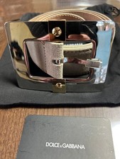 Dolce&Gabbana Men High-Quality Beige Leather Belt 95cm/38Inch Luxury Stylish ITA