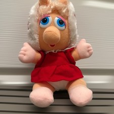 Vintage Baby Miss Piggy Muppet Plush Doll 1987 Henson 10   See description