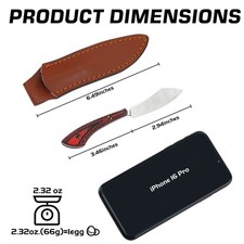 2.94"D2 Steel EDC Knife Full Tang Fixed Blade  Knife Leather Sheath & G10 Handle