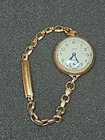 GRUEN Watch Co. Womens Gold Filled 0 Size Antique Pocket Watch Wristwatch Runs