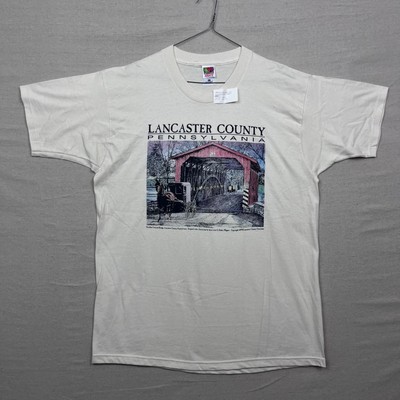 Vintage 90s Lancaster County Pennsylvania Covered Bridge Graphic XL T Shirt