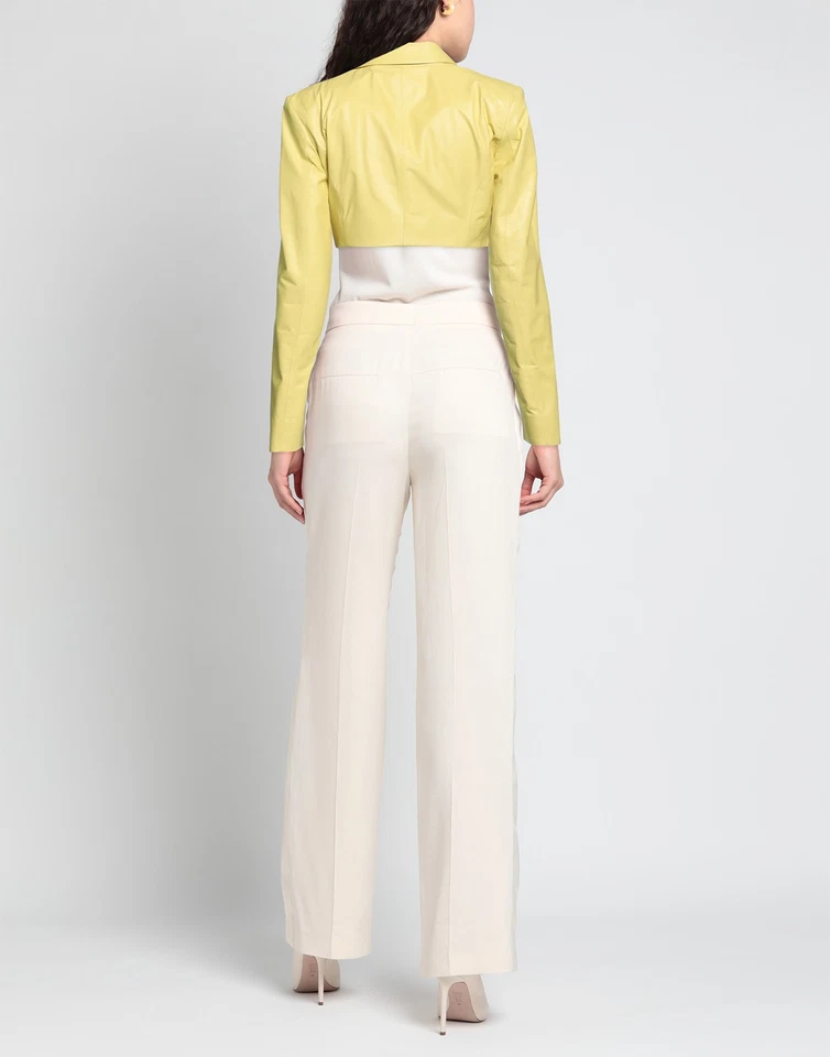 RRP €989 DROME Leather Spencer Jacket Size M Lined Yellow Made in Italy - Image 2 of 4