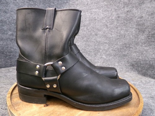 Frye Mens 8R Harness Black Leather Moto Engineer Boots Size 13 M Made In USA