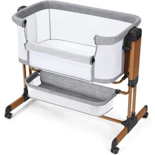 3-in-1 Baby Bassinet Rocking Bedside Sleeper Portable Adjustable Crib W/ Storage