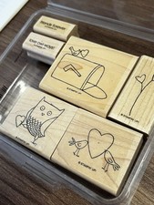 Stampin' Up Love Owl Ways Wood Mount Rubber Stamps 6 Pc Valentines Day Love NEW