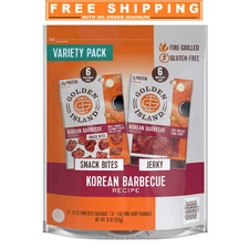 Golden Island Korean Barbecue Pork Jerky and Snack Bites, 1.50 oz., 12 pk.