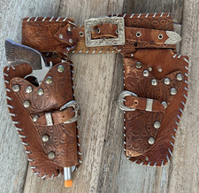 Roy Rogers Cowboy Belt Holster Kids Genuine 1950s + Schmidt Cap