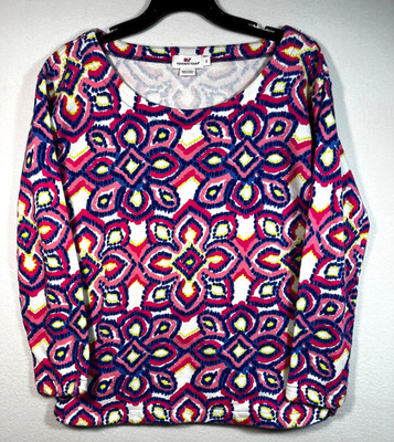 Vineyard Vines Ikat Medallion Colorful Cotton Sweatshirt Women s Size SMALL