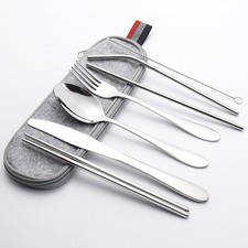 Cutlery Storage Bag Tableware Cloth Zipper Design Pouch Fork Spoon Chopsticks