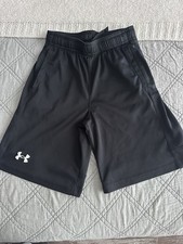 Under Armour Boys Black Loose Athletic Shorts Size YM