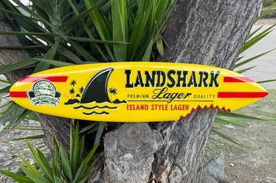 Landshark Island Style Lager Airbrushed Surfboard Wall Decor 39''x 10