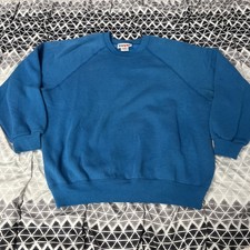 True Vintage 70s Bassett Walker Crewneck Sweatshirt Casual Blank Blue USA Small