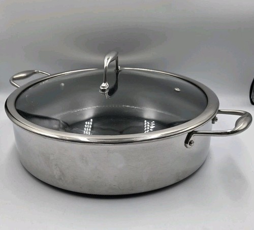 HexClad 7-QUART Deep Sauté Pan / Chicken Fryer 7 QT With Lid - Used Good Conditi