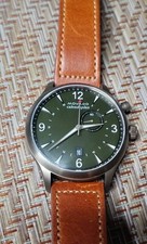 Movado Heritage Series Calendoplan mens watch army green dial 3650018 FLAWS