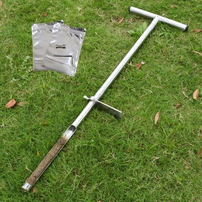 35Inch Soil Probe with THandle & Pedal   Stainless Steel Sampling Tool