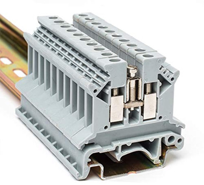 UK2.5B-GR DIN Rail Terminal Block, Screw Clamp, 600V 20A 24-12AWG, Pack of 100